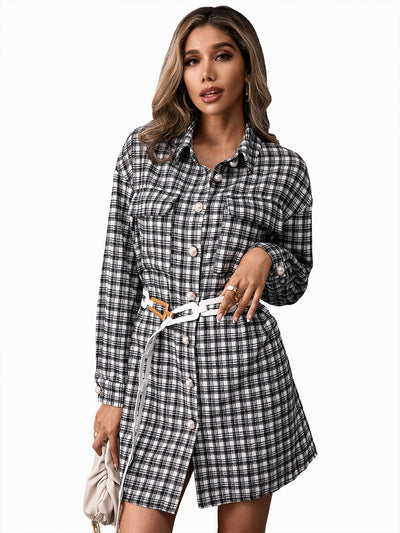 Chaqueta Camisa Cuadros Clásica de Largo Medio - Image 14