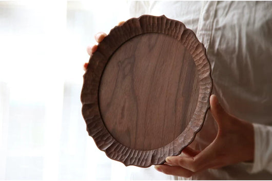 Bandeja de Té Japonesa Artesanal en Madera con Encaje Tallado a Mano - Image 23