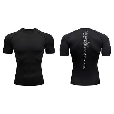Playera de Compresión Estampado Espada Manga Corta Verano Hombre - Image 22