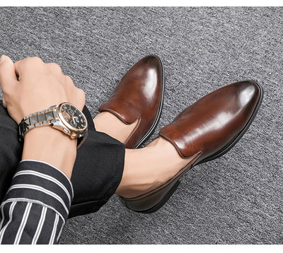 Zapatos de Cuero Puntiagudos Estilo Británico Clásico - Image 15