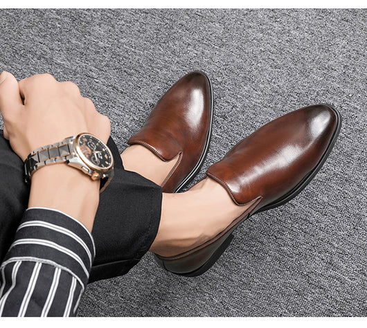 Zapatos de Cuero Puntiagudos Estilo Británico Clásico - Image 15
