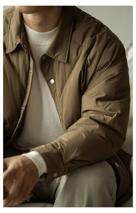 Chaqueta de Invierno Acolchada para Hombre con Cuello Tipo Camisa - Image 12