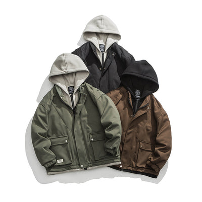 Chamarra Hoodie Retro con Bolsillos 3D y Diseño Desmontable para Hombre - Image 17