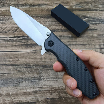 Cuchillo Plegable de Fibra de Carbono - Hoja Afilada y Resistente para Camping y Frutas - Image 12