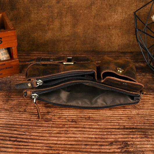 Bolsa de Pecho de Cuero Curtido al Vegetal para Hombre - Estilo Viajero - Image 10
