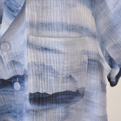 Pijama Corto para Hombre en Crepe de Algodón Doble Hilado - Image 17
