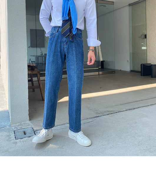 Jeans Slim Fit Estilo Retro Británico para Hombre - Image 41
