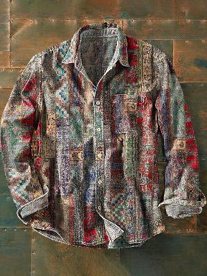 Camisa Retro de Manga Larga para Hombre - Image 36