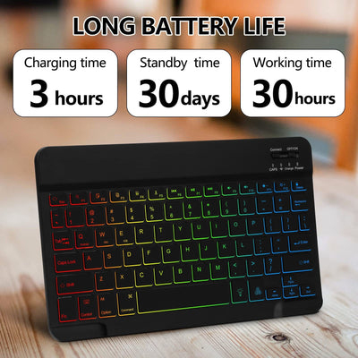 Funda iPad con Teclado Bluetooth Luminoso en Cuero Premium - Image 32