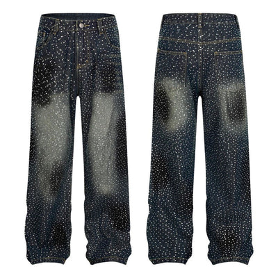 Pantalones Jeans Rectos Anchos con Detalles de Strass - Diseño Casual Moderno - Image 24