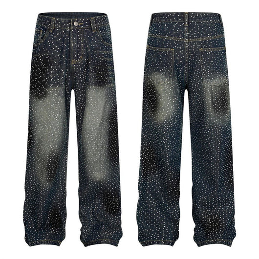 Pantalones Jeans Rectos Anchos con Detalles de Strass - Diseño Casual Moderno - Image 24