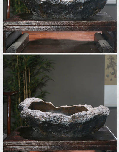 Maceta Decorativa Luna de Piedra Púrpura para Mesa - Image 21