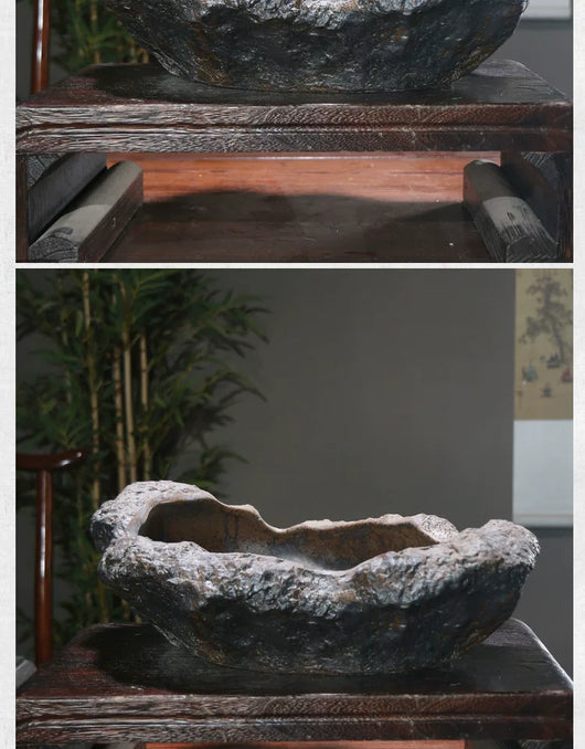 Maceta Decorativa Luna de Piedra Púrpura para Mesa - Image 21