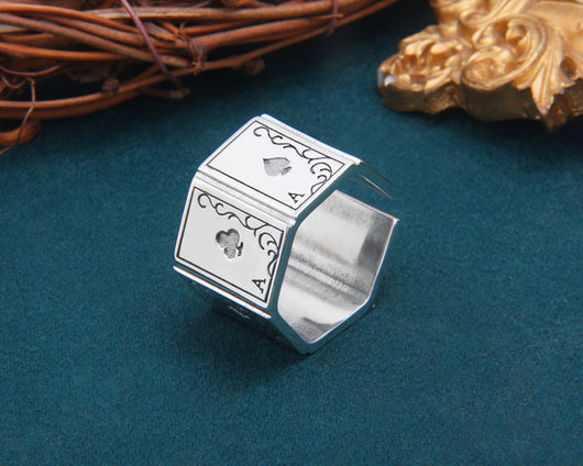Anillo de Plata Esterlina 925 Cuadrado Brillante para Hombre - Image 10