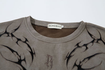 Camiseta Retro Americana Bordada con Espinas para Hombre - Image 16