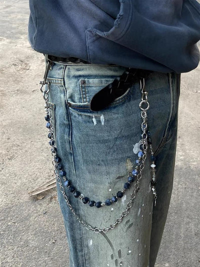 Pantalón Cargo Multifuncional con Cadena de Cintura y Cierre Combinado - Image 37