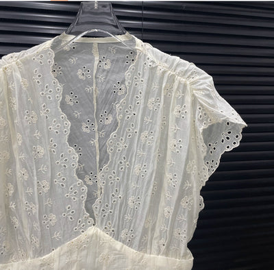 Blusa Falda Encaje Jacquard Escote en V - Colección Verano - Image 35