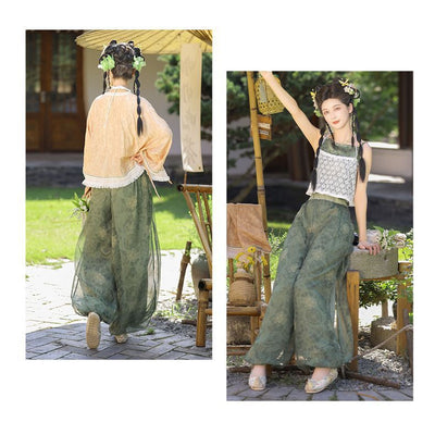 Conjunto Tradicional Chino Tang: Camisa Cuello Redondo y Pantalones Holgados - Image 10