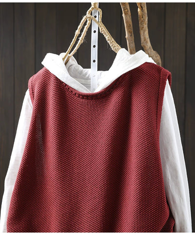 Chaleco Tejido de Algodón con Cuello Redondo Estilo Retro - Image 14