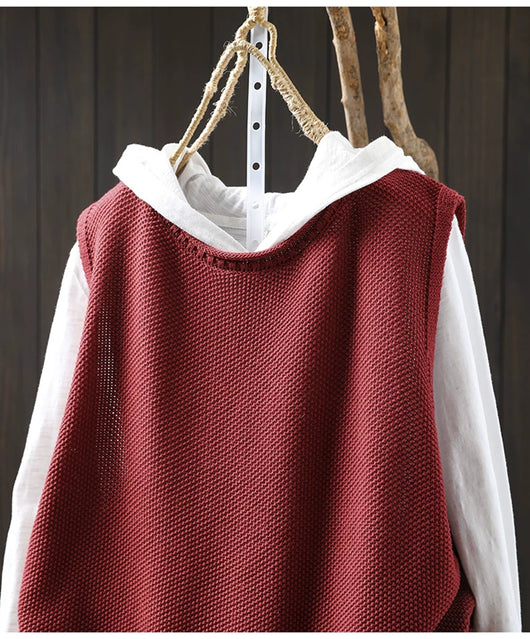Chaleco Tejido de Algodón con Cuello Redondo Estilo Retro - Image 14