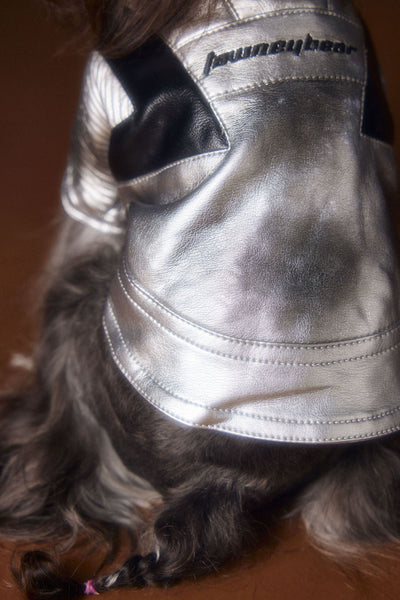 Chaqueta de Cuero Plateado Desgastado Teddy Schnauzer Bichon - Image 18