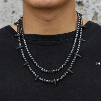 Cadena de Tenis Plata S925 Moissanita Negra - Collar Hip Hop para Hombre - Image 21
