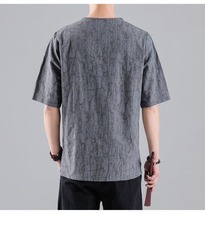 Camiseta Retro Jacquard Cuello Redondo para Hombre - Image 19
