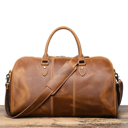Bolsa de Viaje Portátil para Hombre en Cuero Genuino Estilo Retro - Image 10