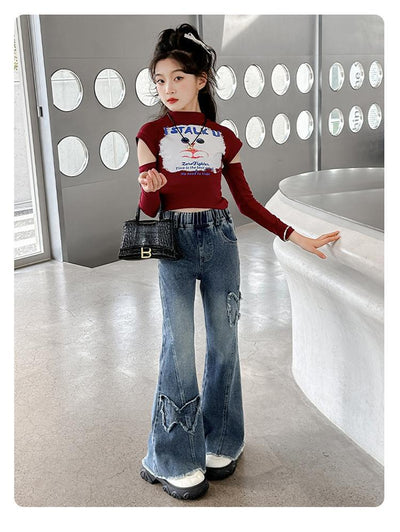 Pantalones Vaqueros Elásticos Casuales Versátiles para Niñas - Image 9