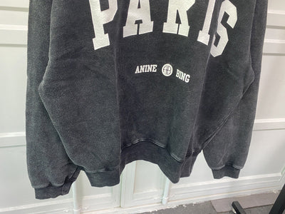 Suéter de Algodón para Mujer con Letras PARIS Cuello Redondo en Negro y Gris - Image 16