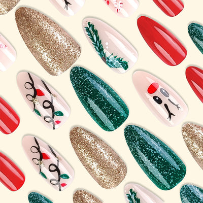 Stickers de Uñas Navideños Forma Alce y Caramelo - Image 10