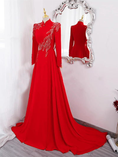 Vestido Largo de Manga Larga para Eventos Formales y Cenas de Gala - Image 10