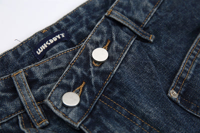 Pantalones Cargo Vaqueros Retro Lavado Pesado con Diseño de Bolsillos Oblicuos - Image 15