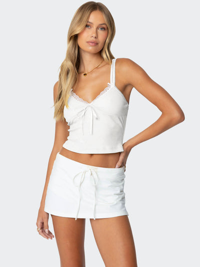 Blusa Elegante Lazo Contraste de Colores con Encaje Falsa Dos Piezas - Image 55
