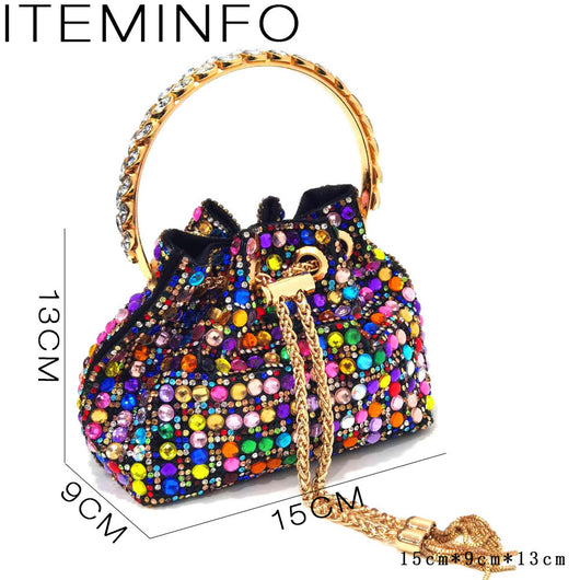 Bolso de Piedra Colorida con Zapatos de Tacón Medio y Punta Afilada para Mujer - Image 27