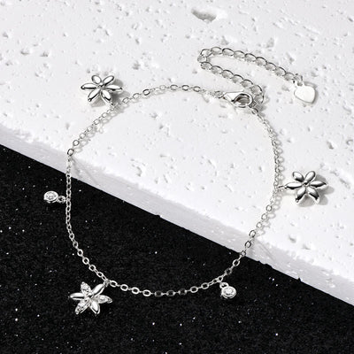 Pulsera de Plata Esterlina con Moissanita D Color y Flor Roja para Mujer - Image 7