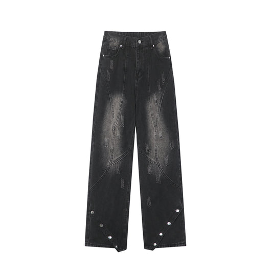 Pantalones Rectos Slim Fit Vintage Desgastado Versátil - Image 10