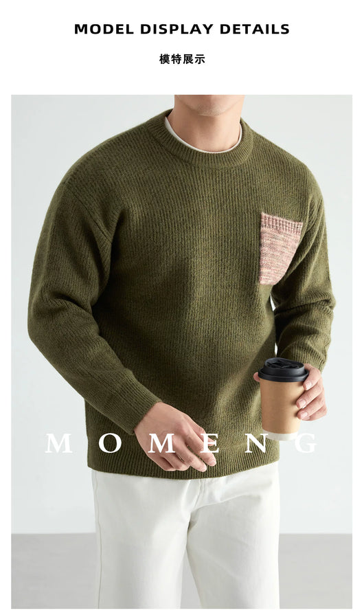 Suéter Tejido Grueso Cuello Redondo para Hombre - Image 14