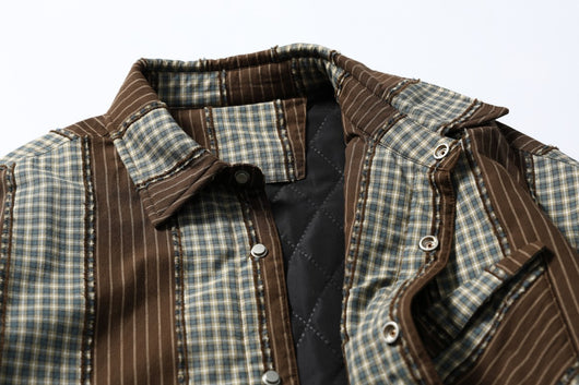 Camisa Acolchada de Algodón a Rayas con Detalles Desgastados - Image 40