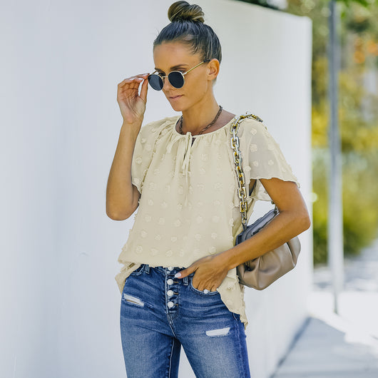 Blusa de Lunares en Gasa Manga Corta para Mujer - Image 20