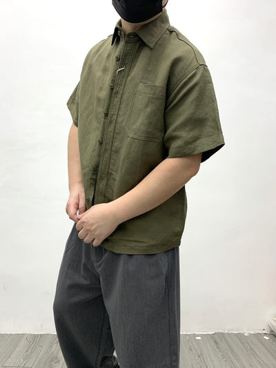 Camisa Retro Japonesa de Lino y Algodón de Manga Corta con Dobladillo Plano - Image 51