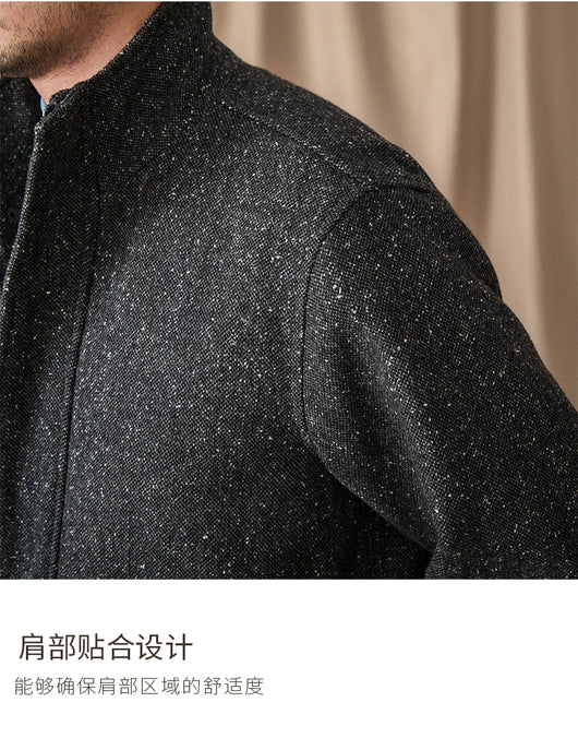 Chaqueta Casual Retro con Cuello Alto y Lunares en Lana - Image 19