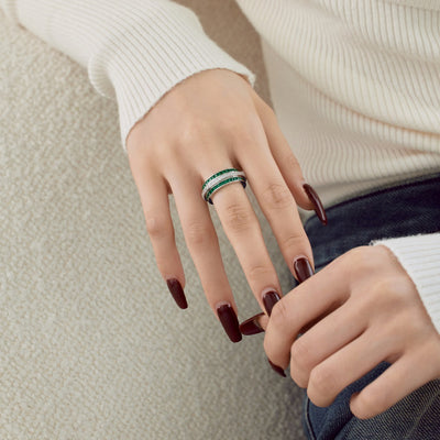 Anillo de Plata Esterlina S925 con Diamantes Incrustados y Rotación Descompresiva para Mujer - Image 24