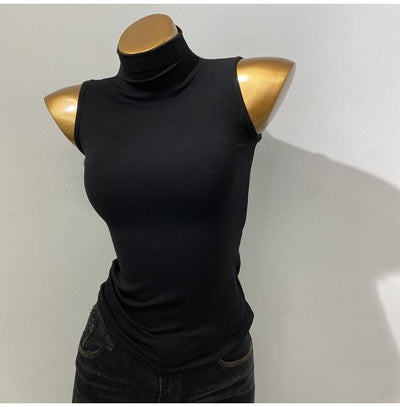 Chaleco sin Mangas Cuello Tortuga Estilo Coreano - Image 19