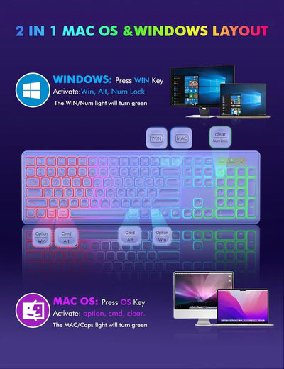Teclado y Ratón Inalámbricos con Retroiluminación 24g Recargables - Image 29