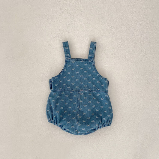 Enterizo para Bebé con Tirantes de Denim y Moño Jacquard - Image 26