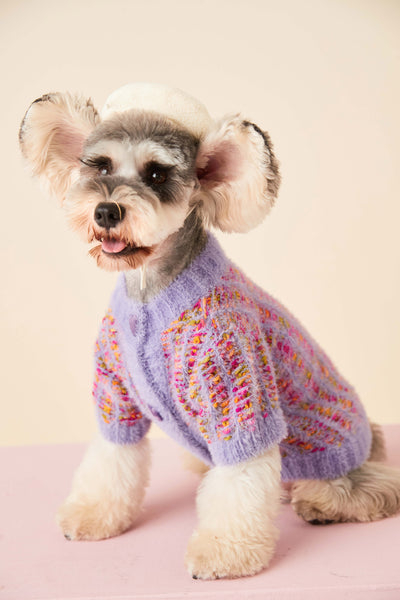 Cardigan Tejido para Perras Otoño e Invierno - Suéter Colorido - Image 8