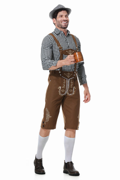 Conjunto Completo para Festival de Cerveza - Overol Denim, Camisa y Gorro - Image 13