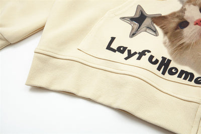 Sudadera Con Capucha Estampado Gato Divertido Unisex - Image 24