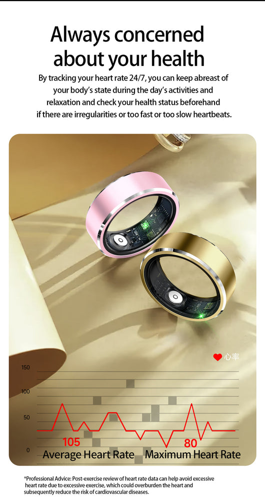 Anillo Inteligente Deportivo con Monitor de Frecuencia Cardíaca y Oxígeno - Image 30